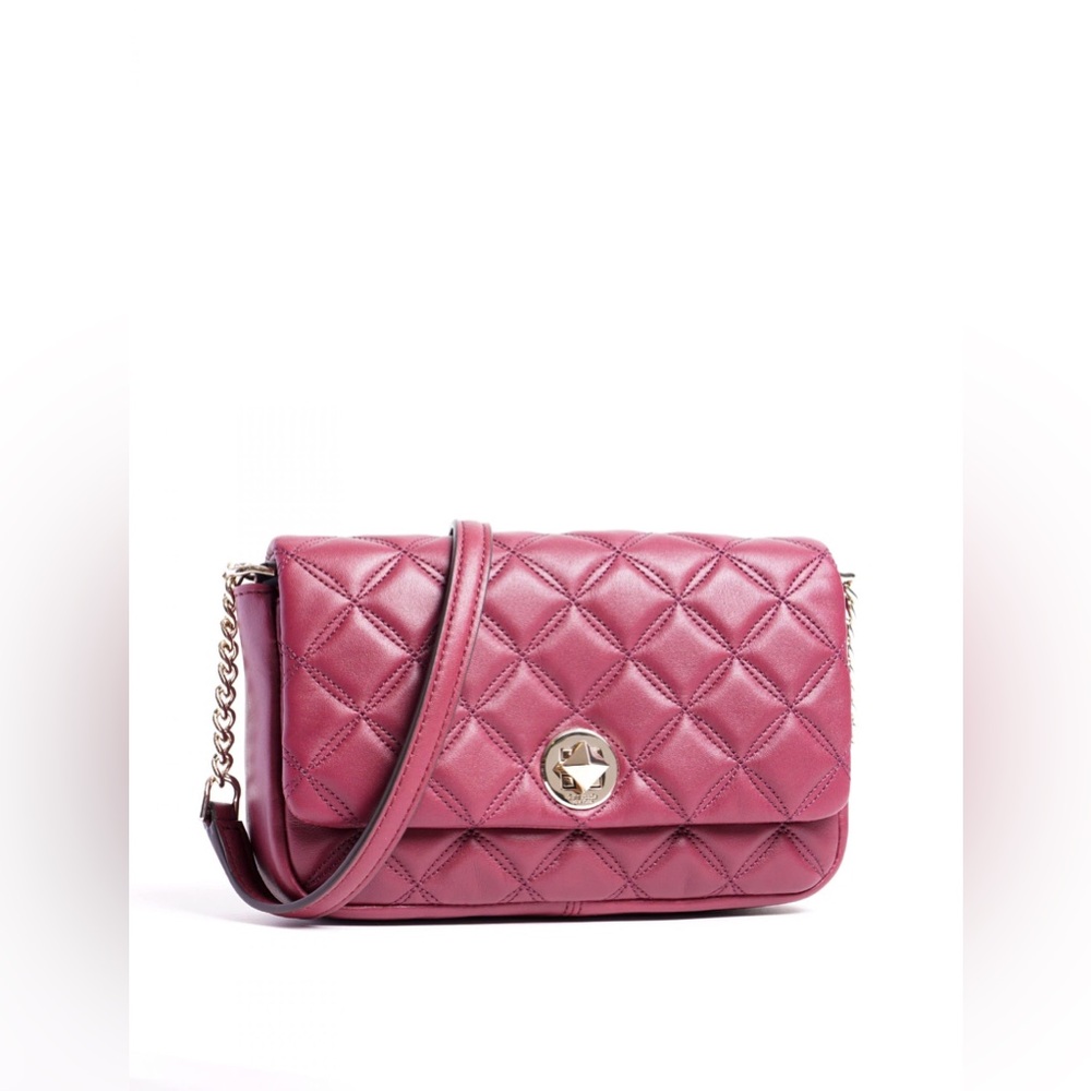 NWOT - Kate Spade Natalia Smooth Quilted Leather Crossbody - Blackberry